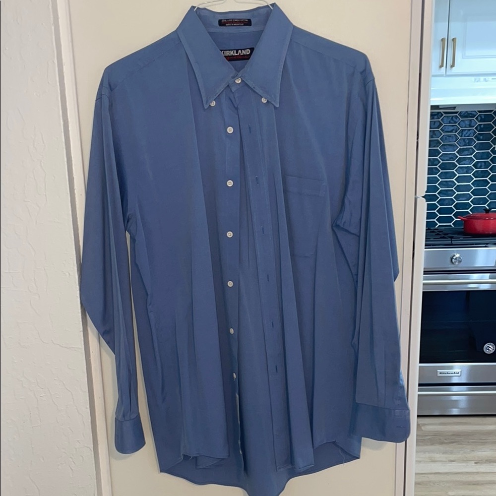 Kirkland Signature Blue Dress Shirt Classic Style | 17 / 34
